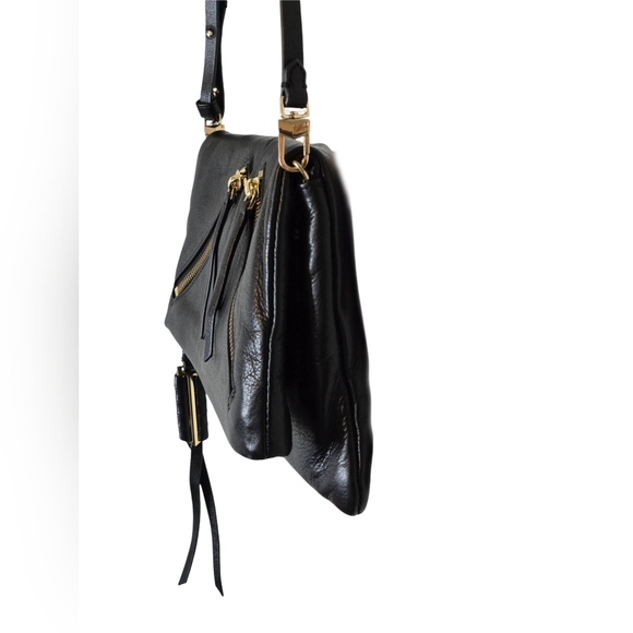 Stella & Dot Black Convertible Crossbody Bag Foldover Clutch Minimalist - Picture 3 of 13